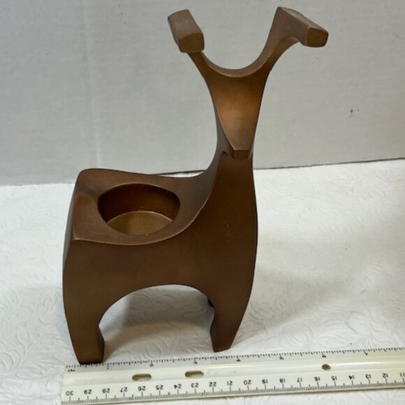 PartyLite Holiday Modern Deer Reindeer Endearing Tea Light Candle Holder 8.25" - Picture 6 of 8